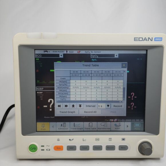 Edan iM60 Patient Monitor 10.4" Ex-Demo Unit Low Usage No Battery Power On Teste - Picture 14 of 16
